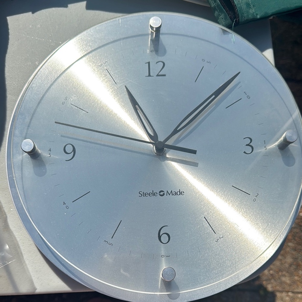 Silver Wall Clock